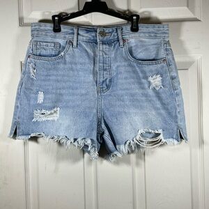 YMI Light Blue Distressed Jean Shorts
